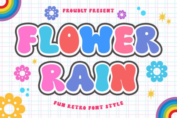 Flower Rain: A Playful Display Font for Digital Branding