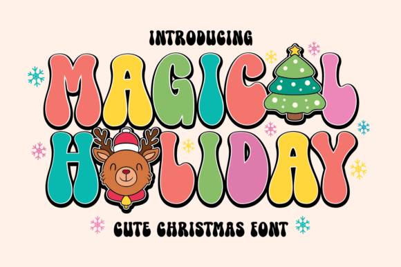 Magical Holiday Font: Festive Display Type for Small Business Branding